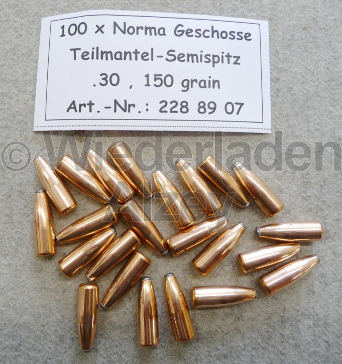 Norma "whitetail" Geschosse, .308, 150 grain, 9,7 g, Teilmantel-Semispitz