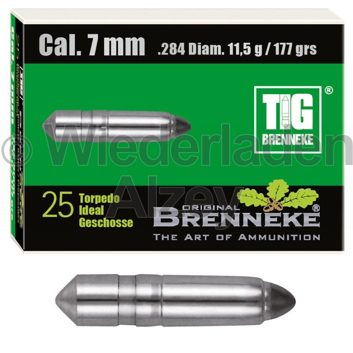 7 mm, 11,5 Gramm bzw. 177 grain, Brenneke Geschosse, TIG (Torpedo-Ideal Geschoss), Art.-Nr.: 49400000