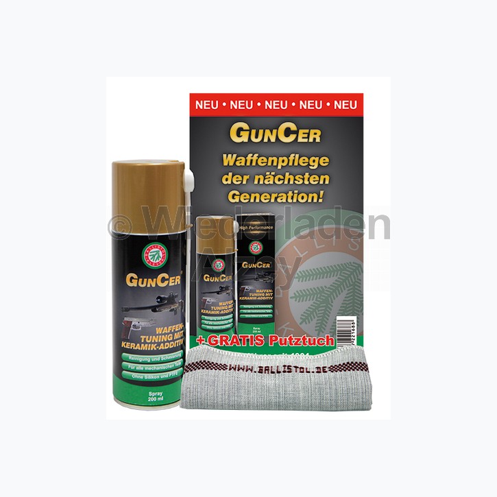 BALLISTOL GunCer Waffenölspray, Dose mit 200 ml Inhalt, zusätzliches Reinigungstuch gratis