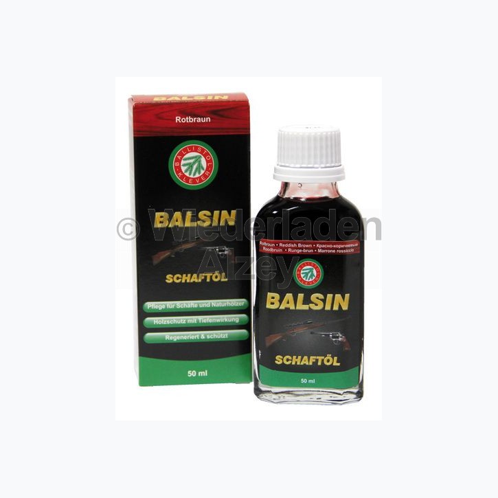 BALSIN Schaft- und Holzpflegeöl, Rotbraun, Flasche mit 50 ml Inhalt