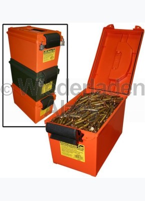 MTM, rutschfest und stapelbare Munitionsbox, ideal auch zur Lagerung von Munition in feuchten Räumen, Größe 22 x 39 x 23 cm, Grün, O-Ring gedichtet, Art.-Nr.: AC11