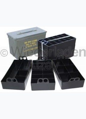 MTM Munitionsstapel-Set, bestehend aus 3 Teilen mit unterschiedlichen Rastern, Größe aussen ca. 27,5 x 13,5 x 5 cm, Farbe schwarz, Art.-Nr.: ACO
