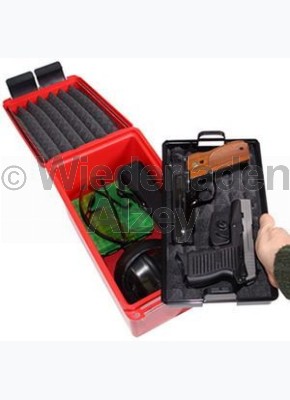 MTM Waffen- und Zubehörtransportbox, Innenmaße 27,5 x 15 x 18 cm, Farbe rot, Art.-Nr.: HCC-30