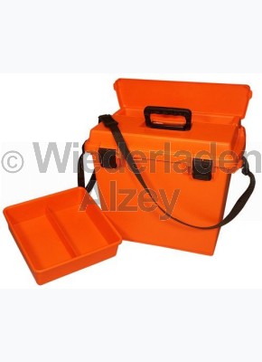 MTM, wasser- und witterungsbeständige Transportbox mit 2-geteilten Einsatz zum herausnehmen, Größe 47 x 33 x 38 cm, Orange, O-Ring gedichtet, Art.-Nr.: SPUD-7-35
