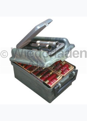 MTM, Aufbewahrungs- und Transportbox für 100 Schrotpatronen und Chokes, Größe 18 x 27 x 15 cm, Farbe Camo, Art.-Nr.: SW-100-09