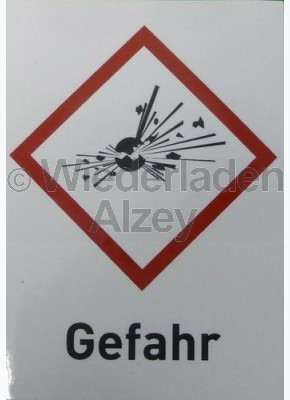 Gefahrgutaufkleber "Explosionsgefährlich - Gefahr", Größe 7,4 x 10,5 cm