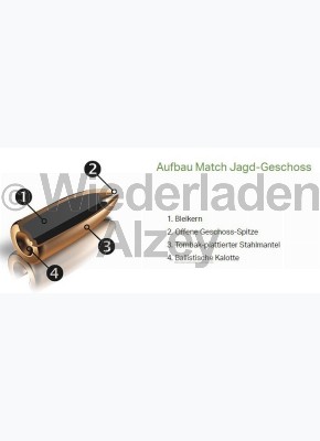 RWS Geschosse, .224, 46 grain, 3,0 g, Match-Jagd / Scheibengeschoss (100er Pack in neutraler Verpackung)