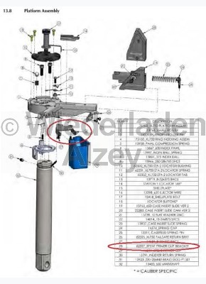 Dillon XL 750, Halterung für Auffangbehälter - Spent Primer Clip Bracket, Art.-Nr.: 62327